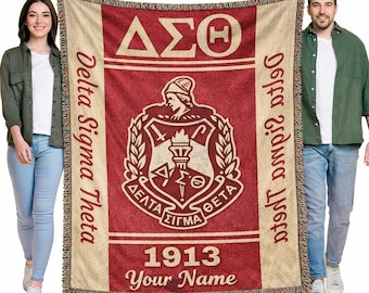 Manta personalizada de Delta Sigma Theta, manta de la hermandad Delta Sigma Theta 1913, manta personalizada DST, regalo de hermandad griega para hermana