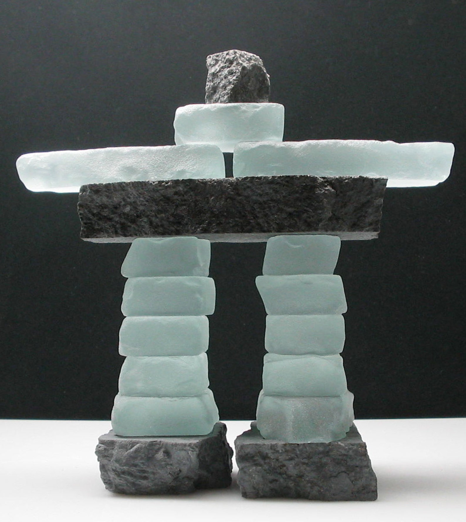 Inukshuk Glass and Stone / Inukshuk Verre Et Granite Etsy