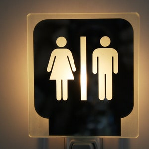 Nightlight,toilet,man,woman,glass,night light,restroom,bathroom