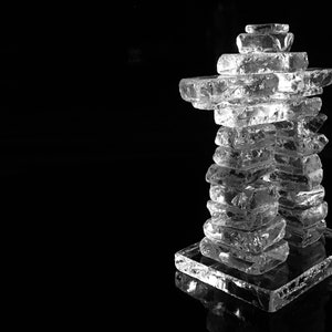 Inukshuk,glass Inukshuk clear glass,north symbol