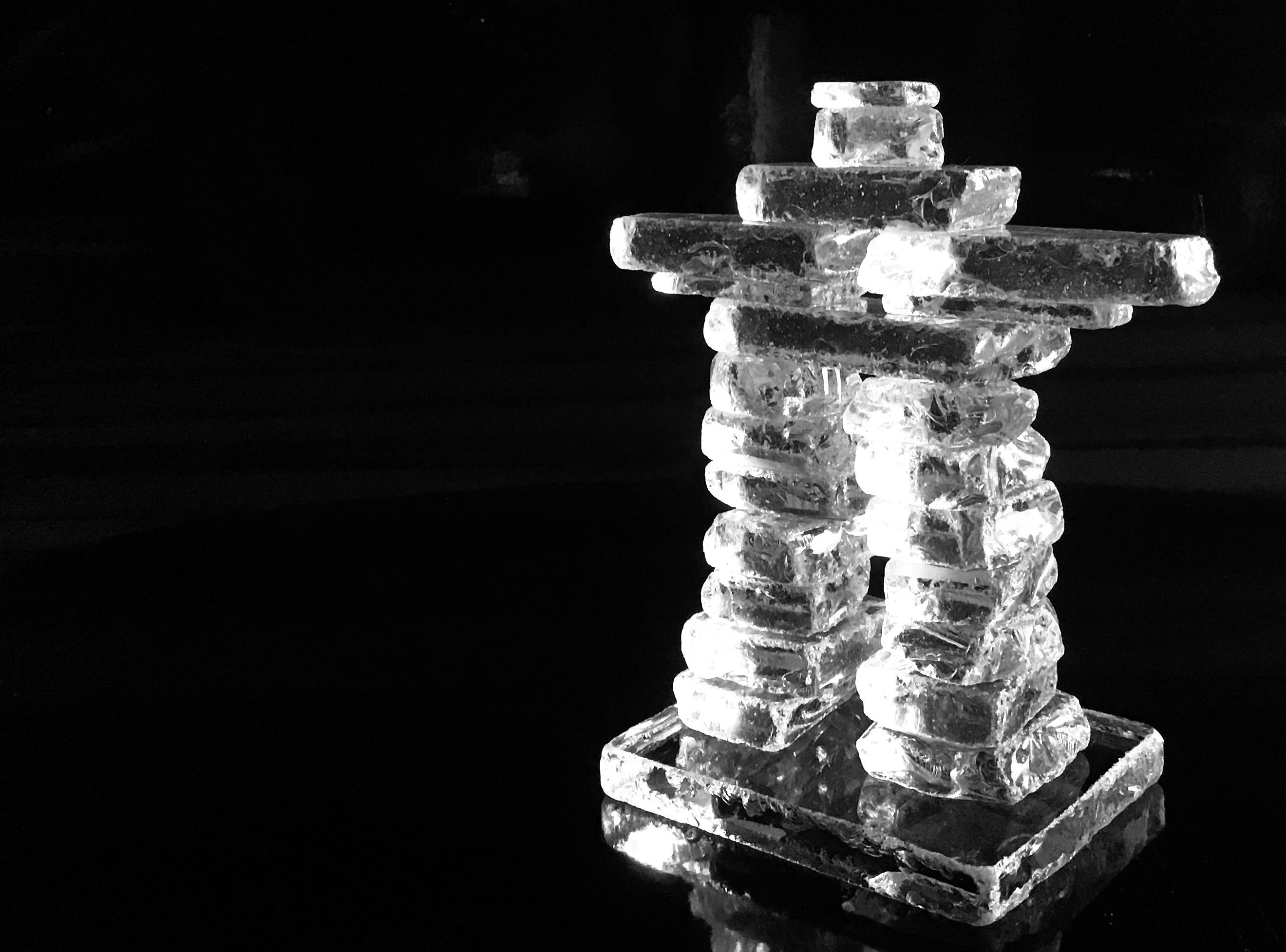 Glass Inukshuk Inukshuk,glass Inukshuk Clear Glass,north Symbol - Etsy