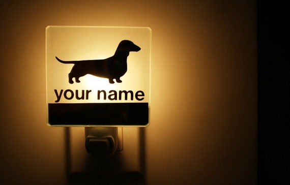 Dachshund Dog Nightlight Personal Namechien Teckel Veilleuse Personalisé