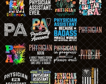 Physician Assistant PNG Bundle, PA Life Digital Download, Medical Appreciation Clipart, Best PA Ever Graduation Design, Healthcare