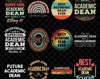 Academic Dean PNG Bundle, Super Cool Dean Quotes Png, Retro School Dean Png, Graduation Digital, Sublimation Designs
