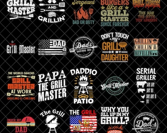 Grill Master PNG Bundle for Dad, Funny BBQ Sublimation, Father's Day Grill Quotes Png, Summer Cookout Bbq Grill Png, Grill Dad Png