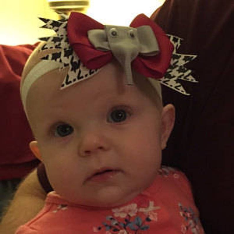 Newborn baby headband Ready to ship Crimson Tide Bama University of Alabama Roll Tide Newborn College football headband Knitted Hat bonnet