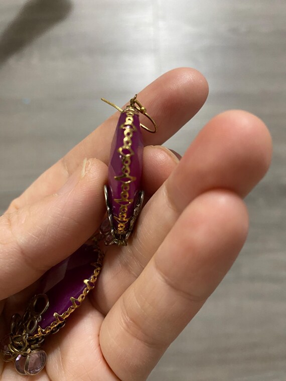 Ruby stone earrings, huge - image 4