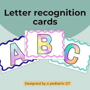Tarjetas de reconocimiento de letras / Tarjetas del alfabeto imprimibles / Recurso de terapia ocupacional