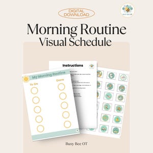 Morgen Tabelle für Kinder | Visueller Stundenplan Printable | Autismus ADHS | OT Hilfsmittel
