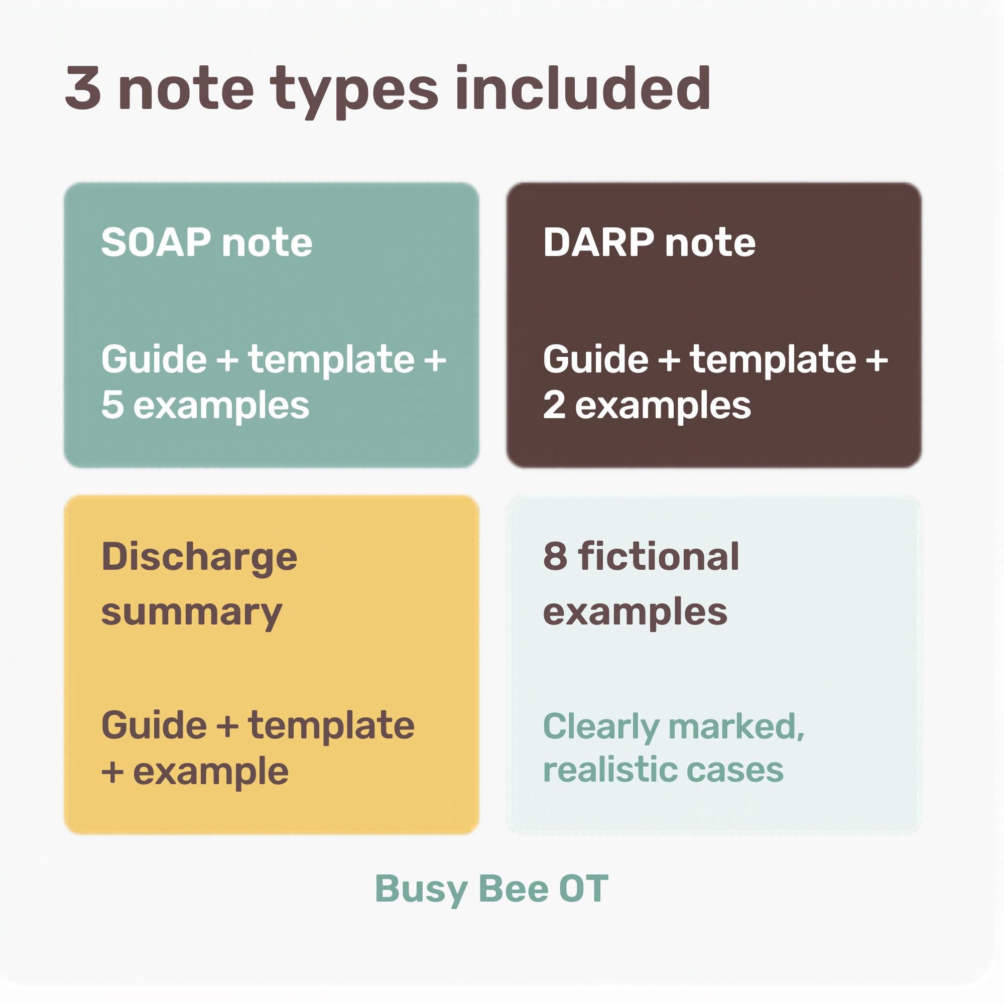 OT Progress Note Templates SOAP DARP Discharge Summary Editable for New ...