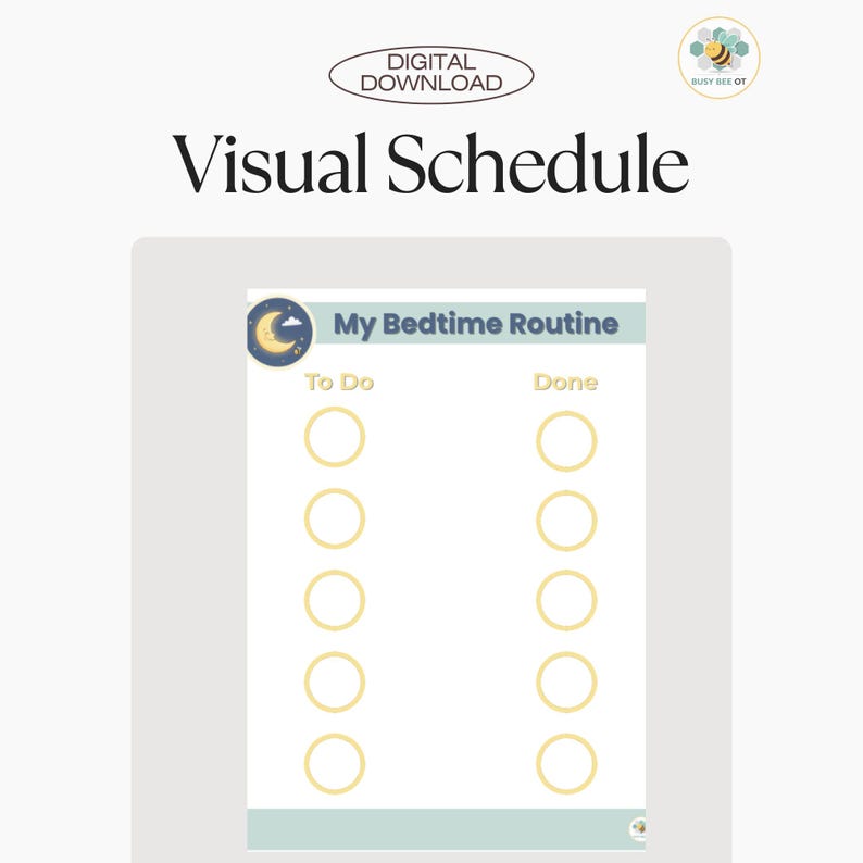 Visual Schedule Printable Kids | Bedtime Routine Chart | ADHD Autism ...