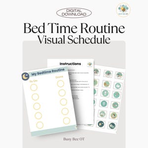 Bedtijdschema voor kinderen | Visueel schema afdrukbaar | Autisme ADHD | OT-bron: