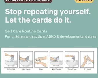 Self Care Routine Cards for Kids with Autism and ADHD Printable Visual Schedule PDF
