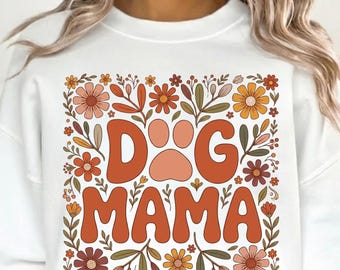 Boho Dog Mama Floral PNG Lover Mom Life Shirt Sublimation Printable Graphic Dog_Gifts
