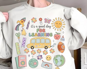 Camiseta para profesor PNG, Buen día para aprender Diseño, Camiseta para profesores con diseño de garabatos, Regalo original para profesores