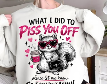 Ardilla sarcástica PNG, cita divertida de animales PNG, diseño de camiseta de humor retro, sublimación con actitud sarcástica