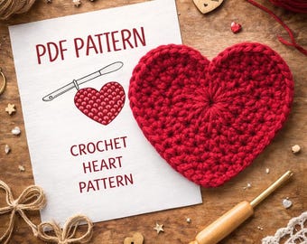 Crochet Heart PDF Pattern, Crochet-Heart Valentines day Gift, Gifts for Lover-Crochet, Trendy gift-idea