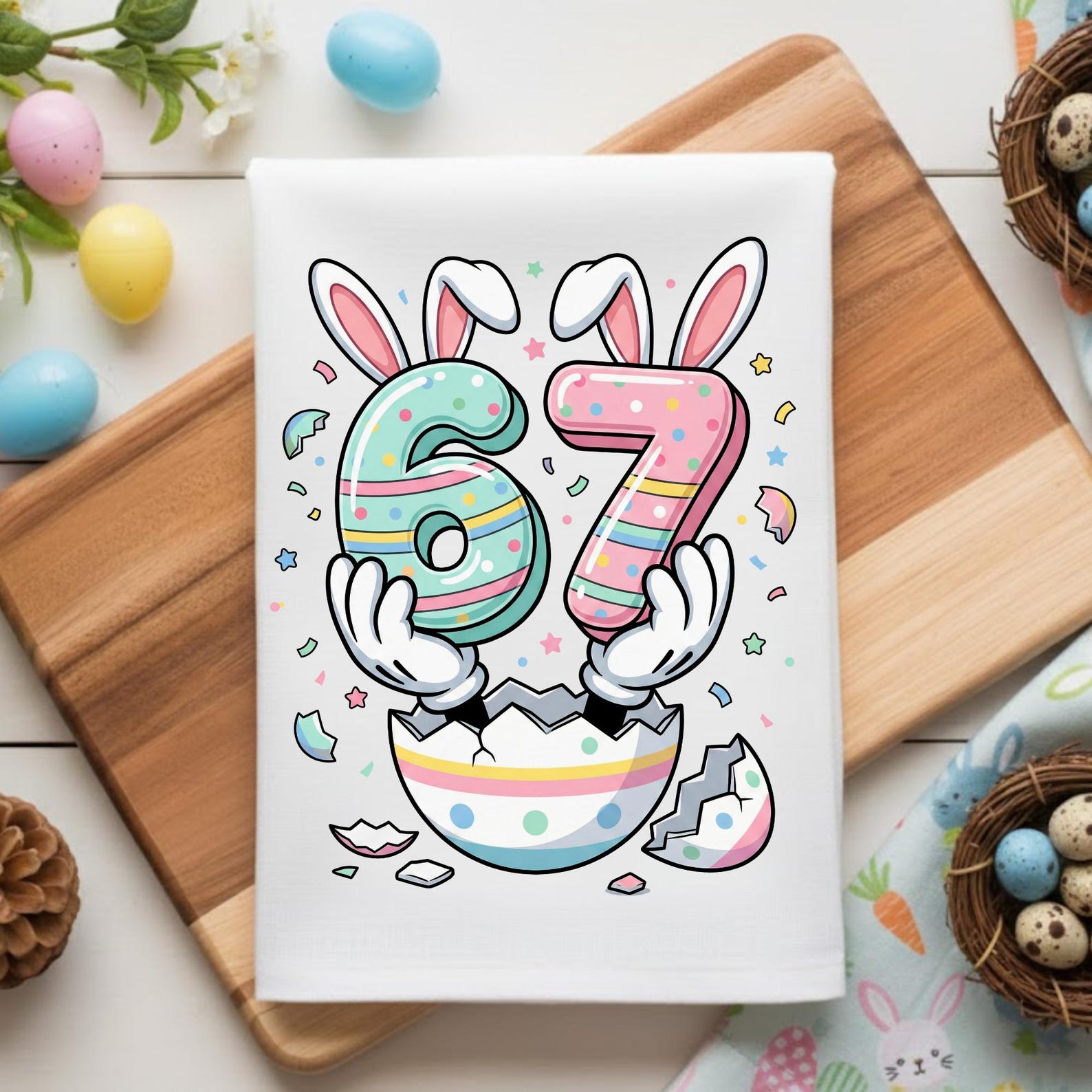 Funny 67 Easter Bunny Ears PNG, Happy Easter Day Sublimation, Six Seven ...