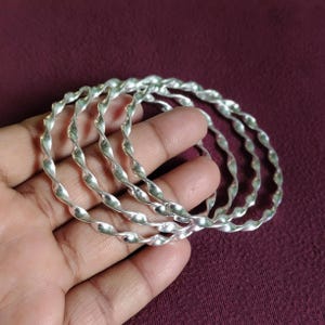 Sterlingzilveren gedraaide armband, traditionele zilveren armbanden met touwontwerp, minimalistisch gedraaide set van 4