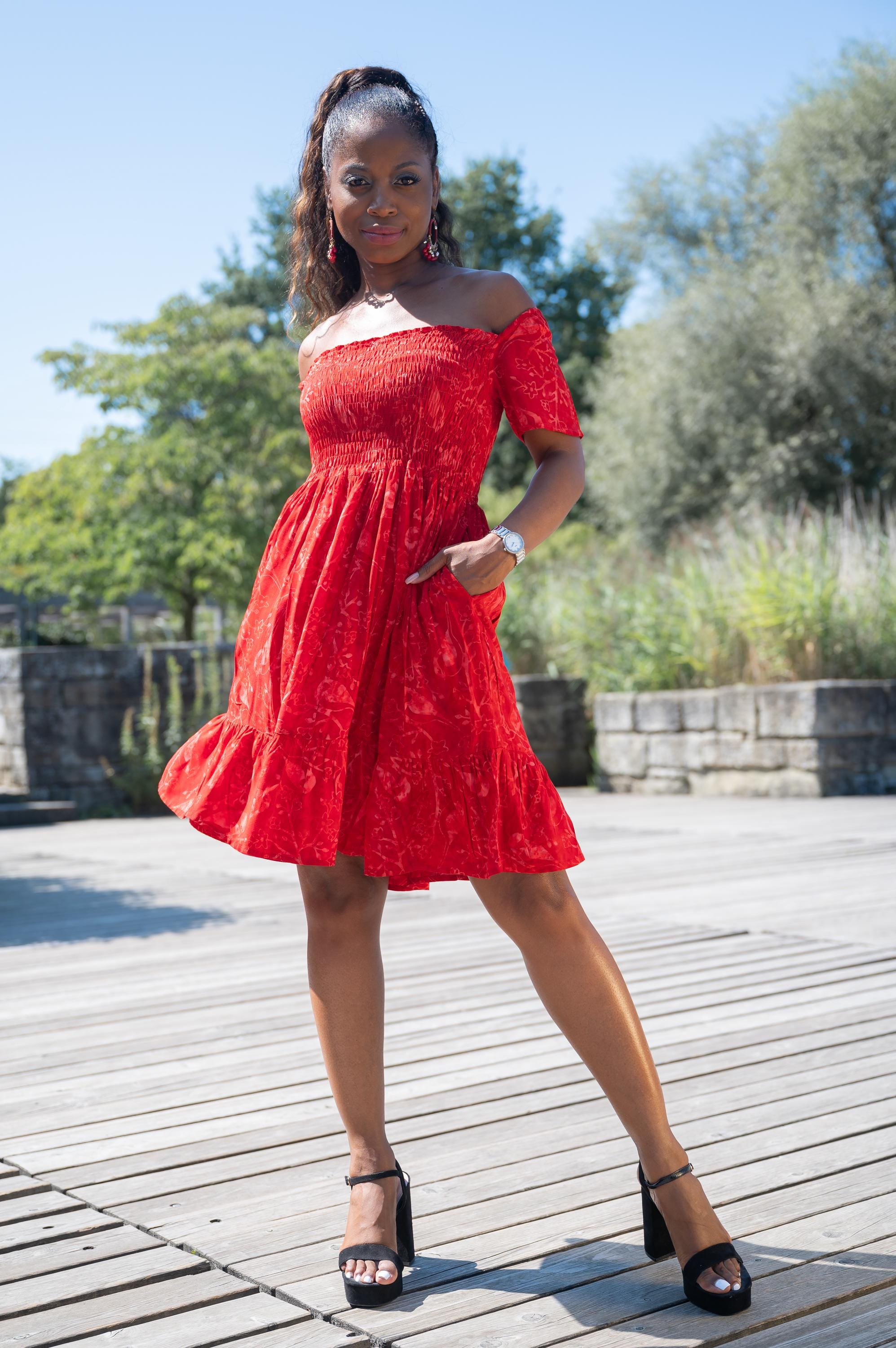 red batik dress Airi Batik Maxi Dress Red Poppy