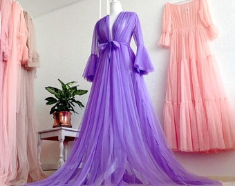 Tulle Robe-Lilac