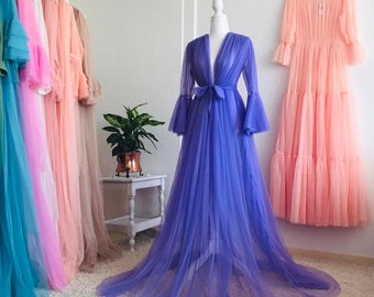 Tulle Robe-Blue