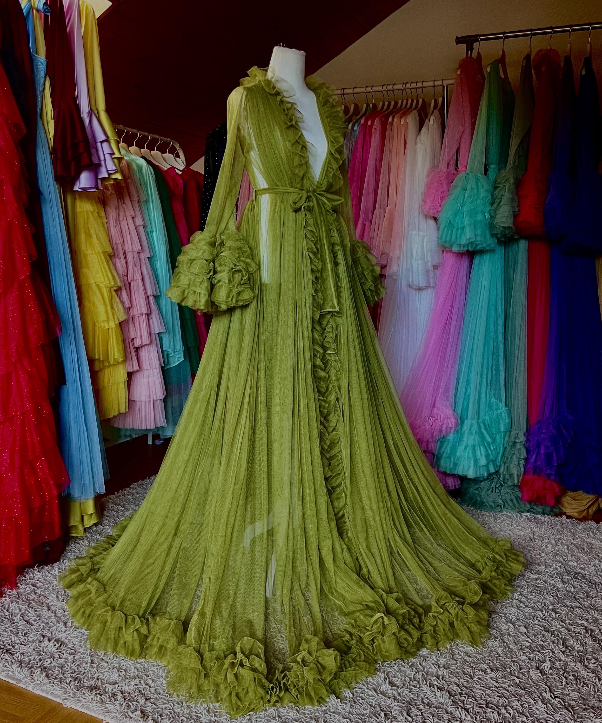 light green maxi dress formal Long Wedding-Guest Dress with Long Sleeves main image 0