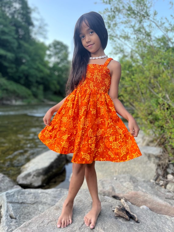 Handmade Kids Batik Sundress | Smocked Boho Cotton Dress - Etsy Israel