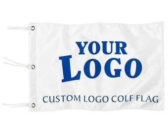 Bandera de golf personalizada / Logotipo personalizado con texto, nailon 420D con ojales.
