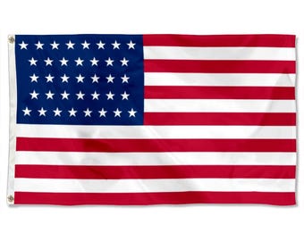 37個の星のアメリカ歴史旗：1867-1877年 綿刺繍 - Etsy 日本