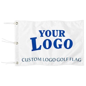 Flaga golfowa z personalizowanym logo | Tekst z logo, nylon 420D, przelotka