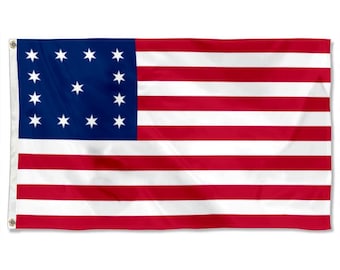 Bandera de EE. UU. 13 estrellas Banderas de John Trumbull Banner de tapiz Cueva del hombre