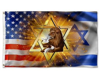 Bandera judía de Israel León de Judá Israel Banderas estadounidenses Banner de tapiz Cueva del hombre