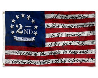 Bandera de tapiz de la bandera estadounidense de la Segunda Enmienda Cueva del hombre