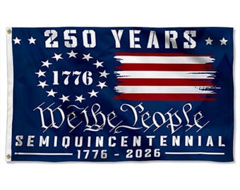 Bandera del 250 aniversario Nosotros el pueblo Banderas con ojales Tapiz pancarta Cueva del hombre