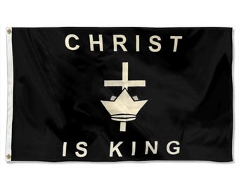 Bandera de Jesucristo es Rey Tapiz de la cueva del hombre