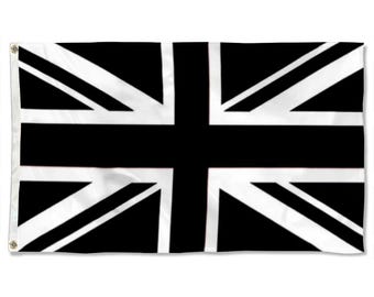 Bandera de la Union Jack en blanco y negro para tapiz de Man Cave