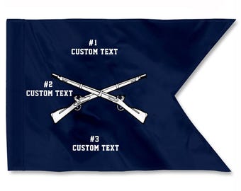 Bandera personalizada para la rama de infantería: estandarte personalizado de 20 x 27 pulgadas, doble cara, 3 capas.