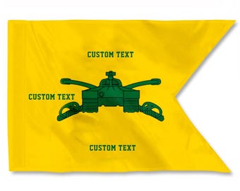 Armor Branch Custom Guidon Flag: 20x27 Inch Double-Sided 3-Ply Personalized Banner