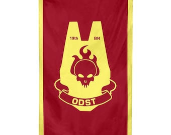 Bandera de los soldados de choque de caída orbital ODST Bandera de tapiz vertical Cueva del hombre