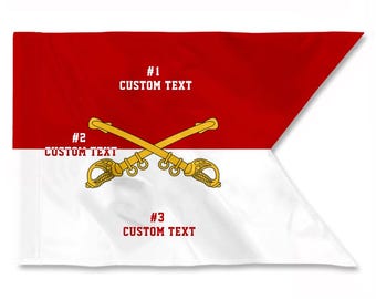 Bandera personalizada de caballería: estandarte personalizado de doble cara de 3 capas de 20 x 27 pulgadas.