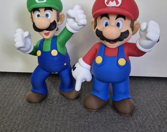 Impression 3D Mario et Luigi – Décoration/Cadeau Super Mario – Objet de collection unique