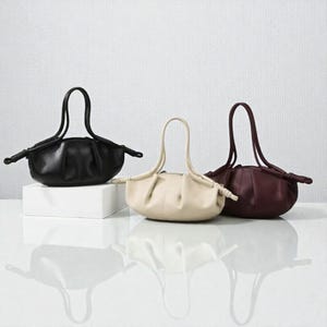 Soft Leather Cloud Bag | Women's Shoulder Handbag, Commuter Crossbody Purse, High-End Minimalist Bag, Everyday Fashion Bag