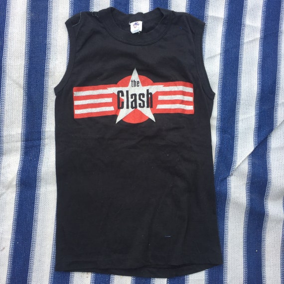 VINTAGE 80's The Clash "Stars & Stripes" T-shirt S