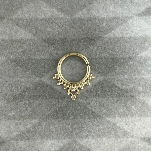 SOMA. Indian Septum Jewelry. 14k Gold septum ring. Cartilage helix forward helix rook daith nipple ring bellybutton ring. piercing jewelry