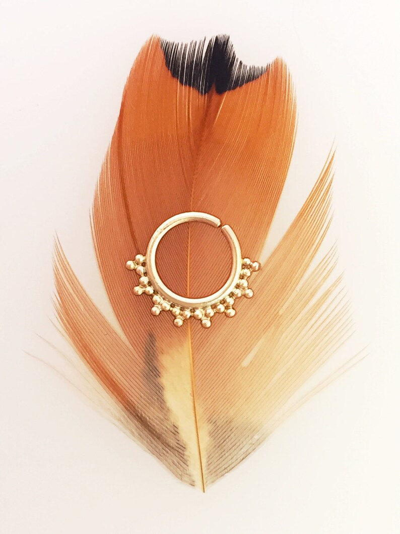 Sadhya in 14k Gold. Septum Ring. Belly Button Ring. Nose Ring. Etsy