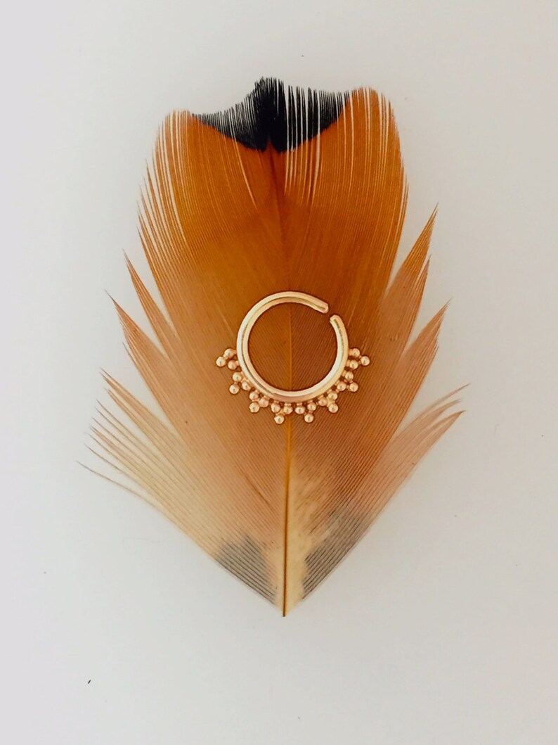 Sadhya in 14k Gold. Septum Ring. Belly Button Ring. Nose Ring. Etsy