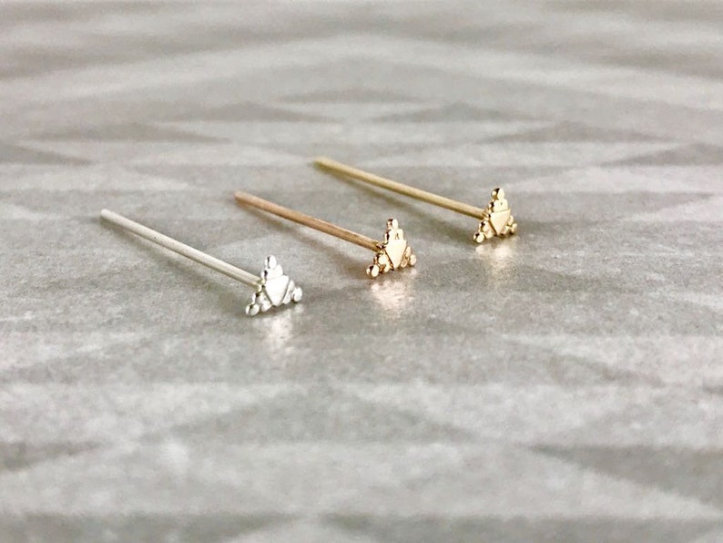 Tuli Nose Stud. 14k gold nose stud. Threadless End Stud. Ear Etsy