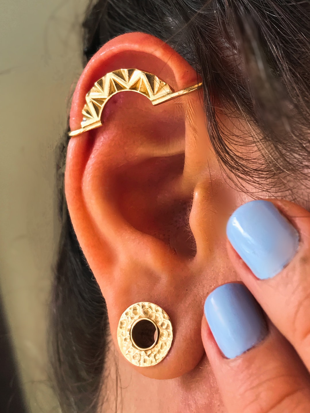 The RA Ear Bar. Non Pierced Cartilage Ear Cuff, Dainty Ear Bar