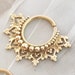 ZEN. 14k Yellow Gold Septum Ring. Daith Piercing. Indian Nose Ring. Tribal Septum Ring. Gold Body Jewelry. Piercing Jewelry. Beleaf Jewelry. 